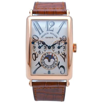 FRANCK MULLER LONG ISLAND MASTER BANKER 33 X 55 EVEROSE GOLD SILVER ARABIC DIAL AUTOMATIC REF: 1250 MB L DT