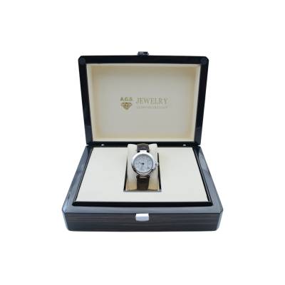CARTIER PASHA DATE 35 WHITE GOLD WHITE ARABIC DIAL LEATHER STRAP AUTOMATIC REF: 2308 / W3014556