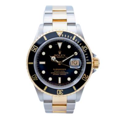 ROLEX SUBMARINER DATE 40 YELLOW GOLD&STEEL OYSTER BLACK DIAL 2007 REF: 16613 T