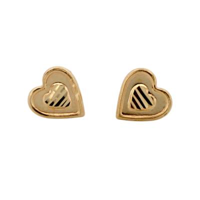 CERCEI CU SURUB IN FORMA DE INIMA DIN AUR GALBEN 14K_125713