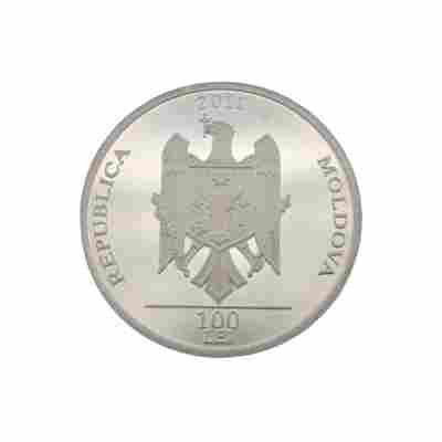 MONEDA ARGINT REPUBLICA MOLDOVA 575 ANI PURITATE 999.9_121642