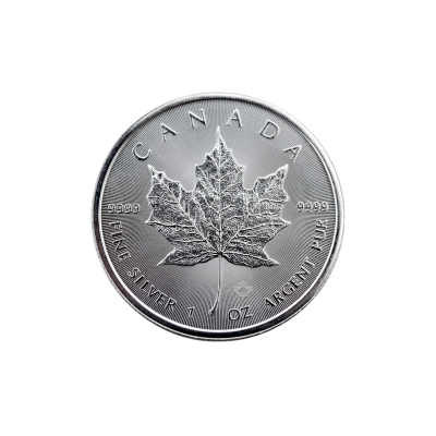 MONEDA DE ARGINT 1 UNCIE (OZ) PURITATE 999 5 DOLLARS CHARLES III CANADA 2024
