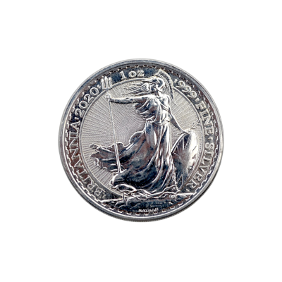 MONEDA DE ARGINT 1 UNCIE (OZ) PURITATE 999 2 POUNDS QUEEN ELIZABETH II BRITANNIA 2020