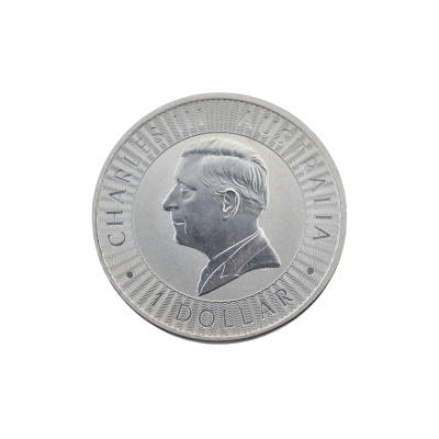 MONEDA DE ARGINT 1 UNCIE (OZ) PURITATE 999 1 DOLLAR CHARLES III AUSTRALIA KANGAROO 2025