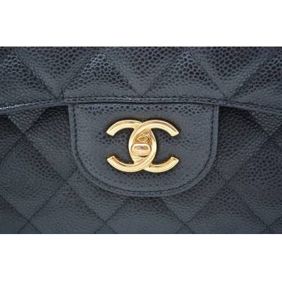 CHANEL CLASSIC DOUBLE FLAP BLACK CAVIAR JUMBO