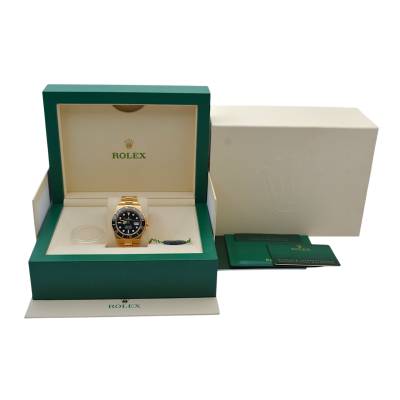 ROLEX SUBMARINER DATE 41 AUTOMATIC YELLOW GOLD BLACK DIAL CERAMIC BOX+PAPERS 2021 REF: 126618LN