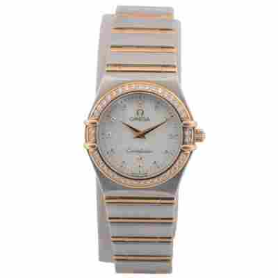 OMEGA CONSTELLATION 25.5MM TWO TONE MOTHER OF PEARL DIAMONDS QUARTZ REF: 895.1201