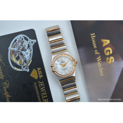 OMEGA CONSTELLATION 25.5MM TWO TONE MOTHER OF PEARL DIAMONDS QUARTZ REF: 895.1201
