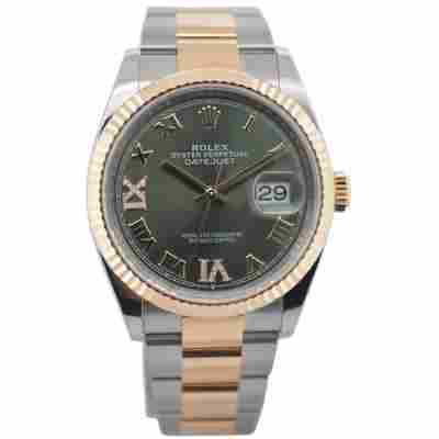 ROLEX DATEJUST 36 OLIVE DIAL TWO TONE FULL SET 2025 NEW OYSTER REF: 126233