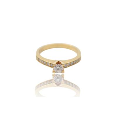 INEL DIN AUR GALBEN 18K CU DIAMANTE NATURALE