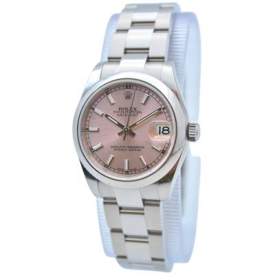 ROLEX DATEJUST 31MM OYSTER STAINLESS STEEL SALMON DIAL AUTOMATIC REF: 178240