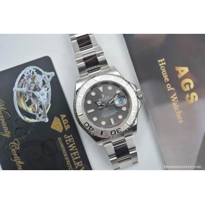 ROLEX YACHT-MASTER 40 RHODIUM GREY DIAL PLATINUM&STEEL OYSTER REF: 116622