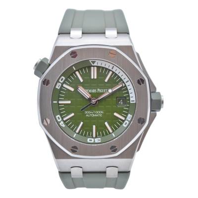 AUDEMARS PIGUET ROYAL OAK OFFSHORE DIVER 42MM STEEL GREEN DIAL BOX+PAPERS REF: 15710ST.OO.A052CA.01