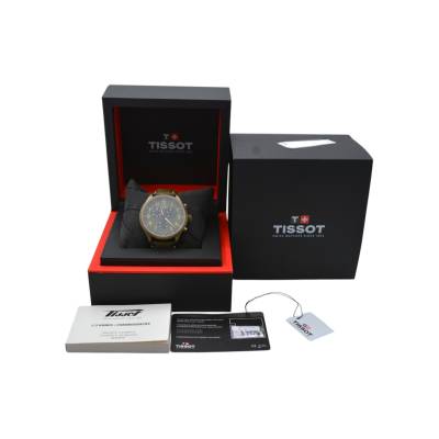 TISSOT CHRONO XL 45 GREEN DIAL PVD STEEL BOX+PAPERS REF: 116.617.36.092.00