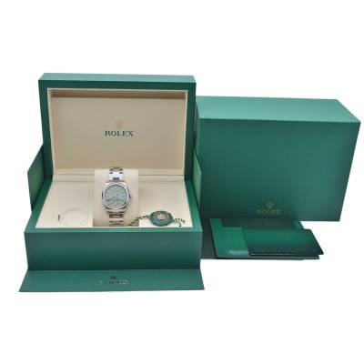 ROLEX OYSTER PERPETUAL 31MM STEEL PISTACHIO DIAL OYSTER BOX+PAPERS UNWORN 2026 REF: 277200