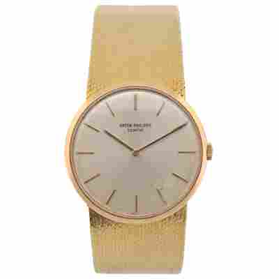 PATEK PHILIPPE CALATRAVA 33MM FULL YELLOW GOLD SILVER DIAL MANUAL WINDING REF: 3537