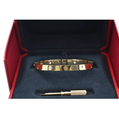 BRATARA CARTIER LOVE DIN AUR GALBEN 18K CU DIAMANTE FULL SET