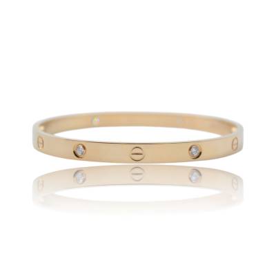 BRATARA CARTIER LOVE DIN AUR GALBEN 18K CU DIAMANTE FULL SET