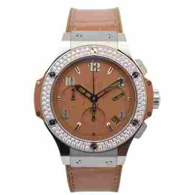 HUBLOT BIG BANG TUTTI FRUTTI 41MM TITANIUM&STEEL CAMEL DIAL DIAMOND PAVED REF: 341.SA.5390.LR.1104