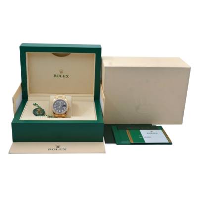 ROLEX DAY-DATE 36MM YELLOW GOLD PRESIDENT SUNRAY CHOCOLATE DIAL DIAMONDS BOX+PAPERS 2019 REF: 128348RBR