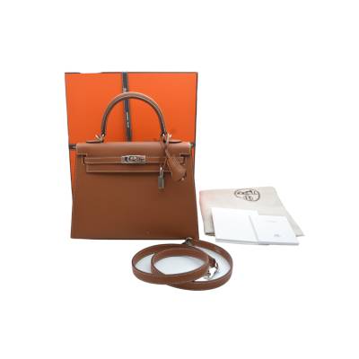 HERMES KELLY II EPSOM 25 BROWN LEATHER GOLD HARDWEAR HANDBAG