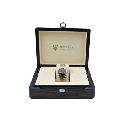 OMEGA SEAMASTER VINTAGE 36 YELLOW GOLD&STEEL BLACK DIAL QUARTZ REF: 196.1501