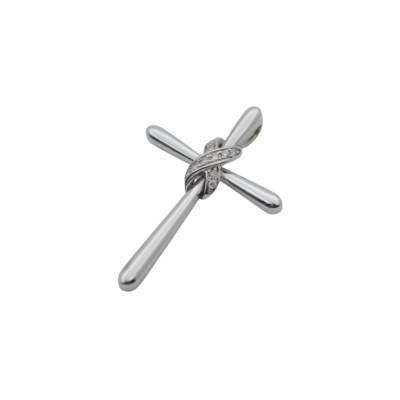 PANDANT DIN AUR ALB 14K CU DIAMANTE NATURALE