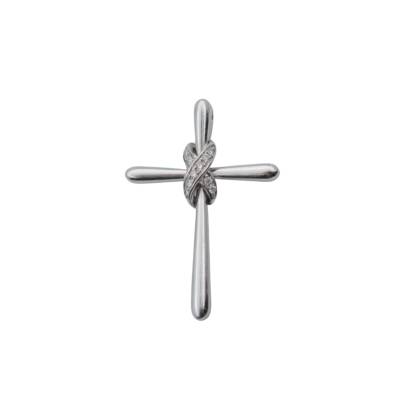 PANDANT DIN AUR ALB 14K CU DIAMANTE NATURALE