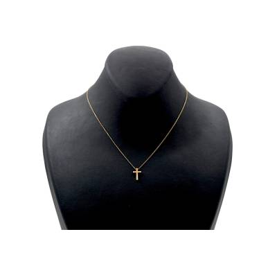 LANT SI PANDANT CRUCIULITA DIN AUR GALBEN 14K