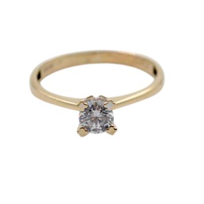 INEL DE LOGODNA DIN AUR GALBEN 14K CU PIATRA CUBIC ZIRCONIA