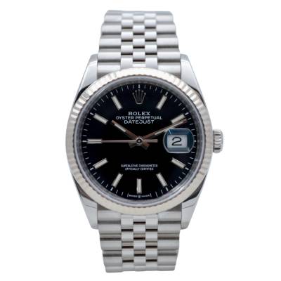 ROLEX DATEJUST 36 STAINLESS STEEL BLACK DIAL JUBILEE 2019 AUTOMATIC REF: 126234