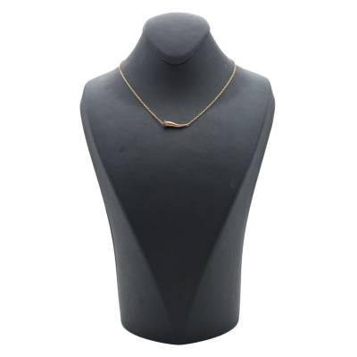 LANT SI PANDANT DIN AUR ROZ 9K CU DIAMANTE NEGRE NATURALE_127476