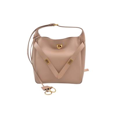 BALENCIAGA BEL AIR HOBO BEIGE LEATHER GOLD TONE HARDWEAR
