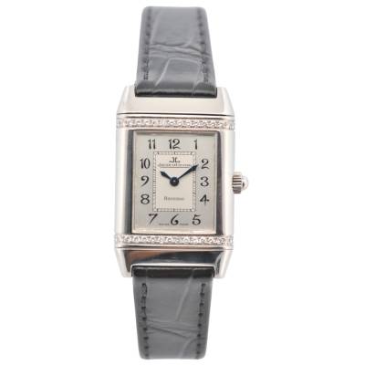 JAEGER-LECOULTRE REVERSO 21X33 MM STEEL SILVER DIAMOND DIAL QUARTZ REF:265.8.08 