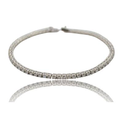 BRATARA TENIS DIN AUR ALB 18K CU DIAMANTE NATURALE