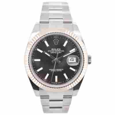 ROLEX DATEJUST 41MM BLACK DIAL STAINLESS STEEL BOX+PAPERS 2021 REF: 126334