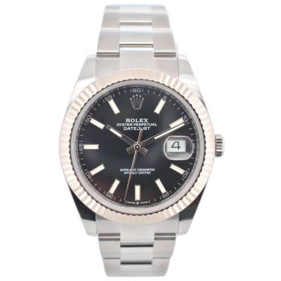 ROLEX DATEJUST 41MM BLACK DIAL STAINLESS STEEL BOX+PAPERS 2021 REF: 126334