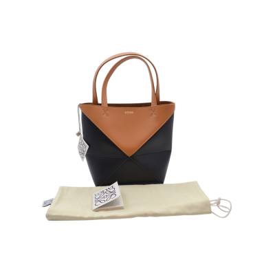 LOEWE PUZZLE FOLD MINI TOTE BAG BROWN 