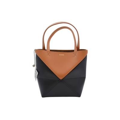 LOEWE PUZZLE FOLD MINI TOTE BAG BROWN 