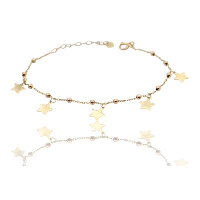BRATARA CU MULTIPLE PANDANTE IN FORMA DE STEA DIN AUR GALBEN 14K_138382