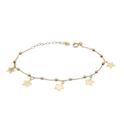 BRATARA CU MULTIPLE PANDANTE IN FORMA DE STEA DIN AUR GALBEN 14K_138382