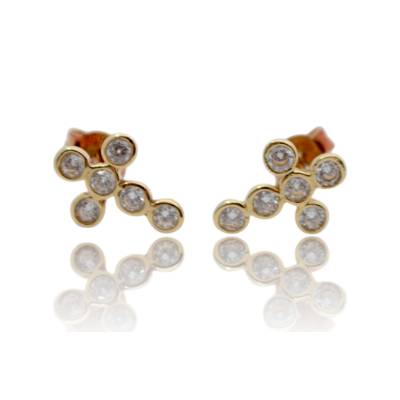 CERCEI CU SURUB IN FORMA DE CRUCE DIN AUR GALBEN 14K_138596