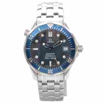 OMEGA SEAMASTER DIVER MID SIZE 36MM AUTOMATIC STEEL BLUE DIAL BOX+PAPERS 2002 REF: 2551.80.00