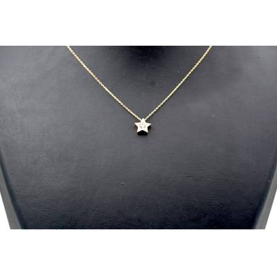 LANT SI PANDANT IN FORMA DE STEA DIN AUR GALBEN 14K_138380