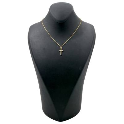 LANT SI PANDANT IN FORMA DE CRUCE DIN AUR GALBEN 14K_138820