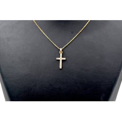 LANT SI PANDANT IN FORMA DE CRUCE DIN AUR GALBEN 14K_138820