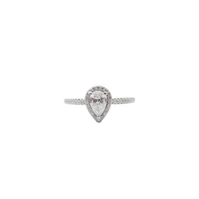 INEL DE LOGODNA DIN AUR ALB 18K CU DIAMANTE NATURALE 