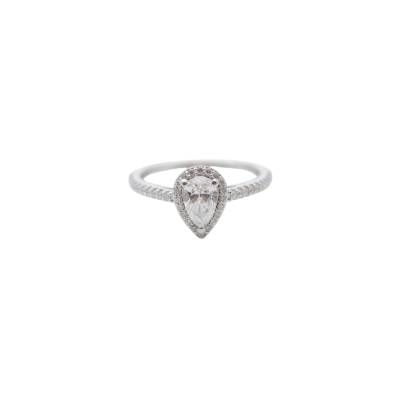 INEL DE LOGODNA DIN AUR ALB 18K CU DIAMANTE NATURALE 