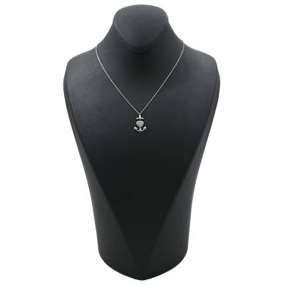 LANT SI PANDANT IN FORMA DE ANCORA DIN AUR ALB 14K_138306