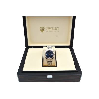 ROLEX DATEJUST 36 BLUE DIAMOND DIAL STAINLESS STEEL JUBILEE AUTOMATIC REF: 116234